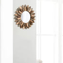 Honiway Boho Wall Decor 12 inch Decorative Mirror with Rustic Wood Sunburst Frame, Perfect for Bedroom, Living Room, Bathroom, Kitchen by CozyNest Decor