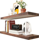 Habudda Floating Shelves Set of 2, Natural Pine Wood Shelf for Bathroom Bedroom Kitchen, 30 inch Long, Rustic Decor, Walnut by CozyNest Decor