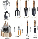 Garden Tool Set,9 Pcs Stainless Steel Gardening Tools with Weeder Cultivator Trowel Sprayer Gloves Storage Organizer,Ergonomic Soft Rubber Handle Garden Tools for Men Women Gift (premium garden tools) by GreenHaven Gardens