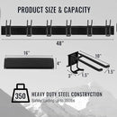 Wall Mount Tool Storage Rack, Heavy Duty Garage Storage Tool Organizer, Garden Tool Wall Hooks and Hangers, Hold Up to 350lbs Black 2Pack, AK806-Black-2Pack by GreenHaven Gardens