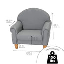 Children's Factory As We Grow Toddler Chair, Flexible Seating for Daycare or Preschool, Kids Reading Couch, Playroom Furniture, Gray by CozyNest Decor