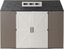 Rubbermaid Extra Large Resin Outdoor Storage Shed With Floor (7 x 10.5 Ft.) Weather Resistant Brown Organization for Home/Lawn Mower/Backyard Equipment/Bike Storage/Pool Supplies by GreenHaven Gardens