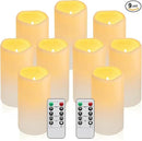 9PACK Outdoor Waterproof Plastic flameless Candles with Remote Control LED Flickering Battery Operated Pillar Candles Cycling 24 Hours Timer (D3 xH5.5) for Camping, Weddings, Party,Home Decoration by GreenHaven Gardens
