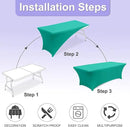 ABCCANOPY 6 FT Spandex Table Cover Stretch Fitted Wrinkle Resistant Tablecloth Reuse for Rectangular Folding Table Patry Event Wedding Banquet Protector Turquoise by CozyNest Decor