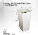 XBrand Modern 28-Inch Square Planter, Modern Tapered Planter Perfect for Indoor & Outdoor, Patio Décor, Set of 2 by CozyNest Decor