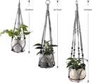 3-Pack Macrame Plant Hanger Indoor - Hanging Planter Basket for Indoor Outdoor - Decorative Boho Plant Holders Set with Beads - Ceiling Flower Pot Holder with 6 Hooks - 35"/30"/24" Gray by GreenHaven Gardens