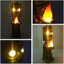 13" Tall Solar Torch Tiki Garden Statue, Resin Large Tiki Decor Figurine with Solar Lights, Hawaiian Tiki Man, Outdoor Patio Yard Lawn Bar Party Beach Pool Pond Decoration, Valentine's Day Gift by GreenHaven Gardens