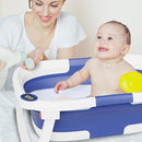 Collapsible Baby Bathtub,Baby Bath Tub with Soft Cushion & Thermometer,Baby Bathtub Newborn to Toddler 0-36 Months,Portable Travel Baby Tub by TinyTreasures Baby Boutique