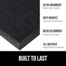 GORILLA GRIP 100% Waterproof All-Season WeatherMax Doormat, 60x24, US Designed Natural Rubber, Stain and Fade Resistant, Low Profile Indoor Outdoor Door Mats, Easy Clean Patio Mat, Midnight Maze by CozyNest Decor