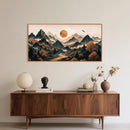 Large Boho Mountain Framed Canvas Wall Art Set, Brown Ridge Landscape Wall Decor, Pine Tree Scenery Wall Painting, Abstract Wilderness Art Print for Living Room, Bedroom, Office - 20X40 by CozyNest Decor