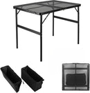 Camping Table 3FT Grill Table with 2×7/15L Storage Bag Foldable Folding Table Picnic Portable Stand Mesh 2 Height Adjustable Outdoor Card BBQ 35.4×23.6×26 inch by GreenHaven Gardens
