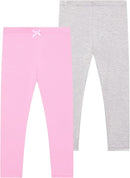 Toddler Girls Leggings 2-Pack Bamboo Viscose Little Girls Casual Stretch Pants by TinyTreasures Baby Boutique