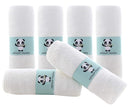HIPHOP PANDA Baby Washcloths, Rayon Made from Bamboo - 2 Layer Ultra Soft Absorbent Newborn Bath Face Towel - Reusable Baby Wipes for Delicate Skin - White, 6 Pack by TinyTreasures Baby Boutique