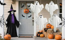 4 Pack Halloween Hanging Ghosts with LED Lights, 27.5 Inch Light Up Ghost Decorations for Indoor Outdoor, Lawn Yard Tree Hanging Halloween Ornaments, Spooky Lighted Party Supplies by CozyNest Decor