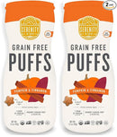 Serenity Kids 6+ Months Grain Free Puffs Toddler & Baby Snack | No Added Sugar, Gluten & Rice Free, Allergen Free | Made with Organic Cassava, Veggies, and Herbs | Pumpkin & Cinnamon | 1 Count by TinyTreasures Baby Boutique