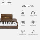 Kids Piano Keyboard, Digital Piano for Kids, Music Educational Instrument Toy, Wood Toy for 3+ Girls and Boys (Walnut, 25 Keys) by TinyTreasures Baby Boutique