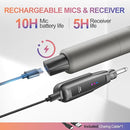 Aveek 2.4GHz Wireless Microphone System, Rechargeable Mics and Receiver, Plug & Play for Karaoke Machine, Party Speakers, Home Entertainment, Wedding & Events - Crystal Clear Sound, 100ft Range by TinyTreasures Baby Boutique