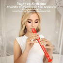 Descant Soprano Music Recorder Instrument For Kids Flute Kids Recorder With Cleaning Rod + Case Bag (Crystal red) by TinyTreasures Baby Boutique