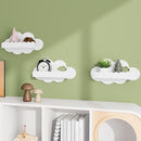NACHES 3-Piece Floating Bookshelf - Scalloped White Cloud Wooden Wall Shelves, Kids Room/Nursery Decor for Books & Picture, Easy to Mount Display Shelves by TinyTreasures Baby Boutique