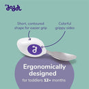 doddl Toddler Utensils, Ergonomic Fork and Spoon Set for Self Feeding, Stainless Steel Silverware for 1-3 Year Olds, BPA Free, Dishwasher Safe (Indigo) by TinyTreasures Baby Boutique