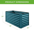 Best Choice Products 4x2x2ft Outdoor Metal Raised Garden Bed, Deep Root Planter Box for Vegetables, Flowers, Herbs, and Succulents w/ 119 Gallon Capacity - Peacock Blue by GreenHaven Gardens