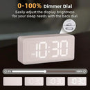 uscce Wooden Digital Alarm Clocks for Bedrooms: Dimmable Dual Alarm Clock with Large Numbers for Bedside Desk - Loud Alarm for Heavy Sleepers with Volume Control - Wood Decor & Gifts by CozyNest Decor