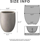 Kante 21.7" H Weathered Concrete Tall Planter, Large Outdoor Indoor Decorative Pot with Drainage Hole and Rubber Plug, Modern Round Style for Home and Garden by GreenHaven Gardens