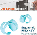 Roving Cove Ergonomic Magnetic Cabinet Baby Locks 12-pk, Child Proof Drawer Cupboard Latches, Adhesive, Easy Install with Starter Tape System by TinyTreasures Baby Boutique