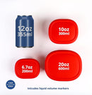 BLUE GINKGO Nesting Silicone Containers - Set of 3 Hard-Shell Silicone Food Storage Containers | BPA Free, Airtight, Dishwasher and Freezer Safe (6.7oz, 10oz, 20oz) - Red by TinyTreasures Baby Boutique