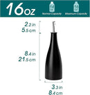 vancasso 16 Oz Ceramic Olive Oil Dispenser Bottle, Bottle Dispenser with Spout and Funnel for Kitchen,Suitable for Oil, Vinegar, Coffee Syrups & Other Liquids，BK by CozyNest Decor