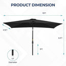SUNVIVI OUTDOOR Patio Umbrella, 6.5' x 10' Rectangular Patio Umbrella, Metal Pole Square Outdoor Umbrella with Crank and Push Button Tilt, 6 Steel Ribs, Polyester Canopy by GreenHaven Gardens