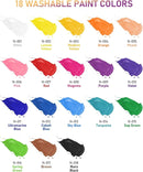 Nicpro 18 Colors Large Washable Paint Set for Kid (8.4oz,250 ml), Acrylic Bulk Paint Supplies Non Toxic Children Tempera Paint for Art, Craft DIY, Poster & Finger Paint, School, Home,Classroom, Party by TinyTreasures Baby Boutique