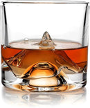 K2 Nepalese Heavy Crystal Whiskey Glasses Gift Set of 2, Thick Freezable Bourbon Glass 1lb Each, Premium Whiskey Gifts for Men, Frozen Crystal Chills Cocktails, 10 oz by CozyNest Decor