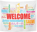 TOMPOP Tapestry World Welcome Word Cloud in Different Languages Conceptual Multilingual Home Decor Wall Hanging for Living Room Bedroom Dorm 60x80 Inches by CozyNest Decor