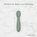 WeeSprout Baby Spoons for Self Feeding 6 Months +, Soft & Durable Silicone Utensils for Sensitive Gums & Teeth, Easy Grip Handles & Shorter Length for Little Hands, 3 Pack + Carrying Case by TinyTreasures Baby Boutique