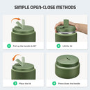 13.5oz Soup Thermo for Hot Food Kids with Buckle Lid Insulated Vacuum Food Jar Wide Mouth Leakproof Stainless Steel Lunch Container (Green) by TinyTreasures Baby Boutique