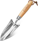 CYRUS 12.4”Garden Shovel,Heavy Duty Small Stainless Steel Garden Trowel with Ash Wood Handle,Suitable for Planting,Measuring,Weeding Multi-Purpose Garden Spade by GreenHaven Gardens