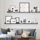 Forbena Black Photo Picture Ledge Shelf Set of 4, 36 Inch Floating Shelves with Lip for Wall, Narrow Wood Wall Shelf for Living Room Bedroom Office Album Frames Classroom Library, Conn 2 as 72 In Long by TinyTreasures Baby Boutique