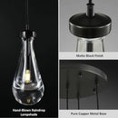 Bronze 5 Light Raindrop Chandeliers, Black Cluster Pendant Light Teardrop Dining Room Light Fixture Pendant Lights Kitchen Island, Hanging Ceiling Pendant Lighting for Entryway Living Room by CozyNest Decor