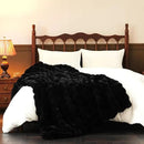 BENVWE Faux Fur Throw Blanket for Couch - Thickened Fluffy Soft Bubble Blanket for Living Room Home Decor - Fathers Day Birthday Gifts for Women Men, Black, 50" x 60",1300GSM by CozyNest Decor