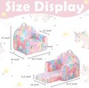 Toddler Chair Comfy,Toddler Couch Fold Out, 2-in-1 Kids Chair,Flip Out Kids Couch,Toddler Sofa Convertible,Children Reading Chair for Age 1-3(Pink) by TinyTreasures Baby Boutique