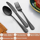 20 Pcs Black Silverware Set for 4 with Pearled Edge Handle design, Food Grade Stainless Steel Flatware Set, Eating Utensils Sets Include Fork/Knife/Spoon, Reusable Cutlery Set, Dishwasher Safe by CozyNest Decor