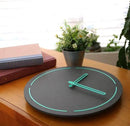 Stephanie Imports Modern Minimalist Dark Concrete Gray Silent Wall Clock (Teal) by CozyNest Decor