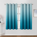 HOMEIDEAS Turquoise Ombre Blackout Curtains 52 X 63 Inch Length Gradient Room Darkening Thermal Insulated Energy Saving Grommet 2 Panels Window Drapes for Living Room, Bedroom by TinyTreasures Baby Boutique