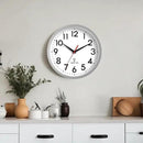 Atomic Wall Clock Analog 14 Inch Battery Operated Modern Decorative for Living Room Kitchen Office Bedroom Bathroom(Silver) by CozyNest Decor