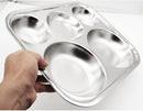 Korean Stainless Steel Divided Plates, Food Grade 304 Tray Large Size for Adults, Teens, Picky Eaters, Campers, BPA Free, Diet Portion Control, Serving Platter, Dinner Snack, Set of 2 by TinyTreasures Baby Boutique