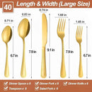 40 Pcs Gold Silverware Set for 8 with Pearled Edge Handle design, Food Grade Stainless Steel Flatware Set, Eating Utensils Sets Include Fork/Knife/Spoon, Reusable Cutlery Set, Dishwasher Safe by CozyNest Decor