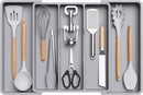 Lifewit Utensil Organizer for Kitchen Drawers, Expandable Cooking Utensil Tray, Adjustable Cutlery Silverware Flatware Holder, Plastic Kitchen Spatula Tools and Gadgets Storage Divider, Large, Gray by CozyNest Decor