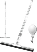 Squeegee Broom for Floor, 13.78" Rubber Squeegee with 51" Aluminum Alloy Pole for Bathroom Tile, Garage Concrete, Deck, Shower Glass, Window Cleaning, Squeegee Broom for Household Floor by GreenHaven Gardens