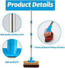 Heavy Duty Deck Brush with Long Handle - 60" Floor Scrub Brush with Stiff Natural Palmyra Bristles, Outdoor Scrubber Brushes for Cleaning Rough Surface, Concrete Floor, Patio, Garden, Sidewalk by CozyNest Decor